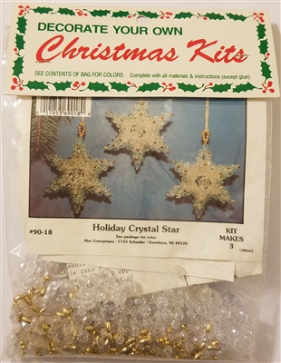 Holiday Crystal Star Beaded Christmas Ornament Kit