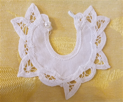 4" Battenburg Lace White Crochet Collar for Sewing Baby Doll Clothes, 12 ct