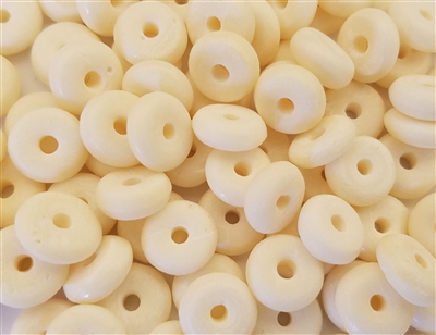 11mm Round Donut Circle Genuine Bone Beads, 8 ct Bag