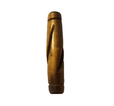 38mm Spiral-Cut Hand-Carved Genuine Bone Beads, 4 ct Bag
