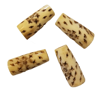 40mm Hand-Carved Genuine Bone Beads 4ct Bag