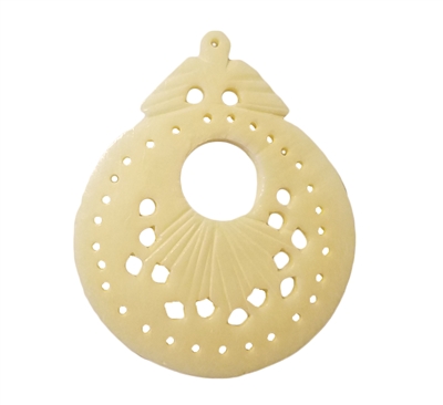 1-5/8" Hand-Carved Genuine Bone Bead Pendant