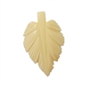 Broad Leaf Hand-Carved Genuine Bone Bead Pendant, 4 ct Bag