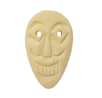 Medium Tiki Mask Hand-Carved Genuine Bone Bead Pendant