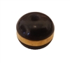 16mm Round Black with Brass Accent Genuine Bone Horn Beads, 4 ct Bag