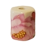17mm Beveled Painted Rose Floral Ceramic Beads 4ct Bag
