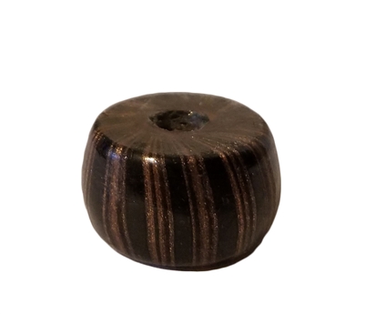 22mm Black & Metallic Bronze Wheel Glass Beads, 4ct Bag