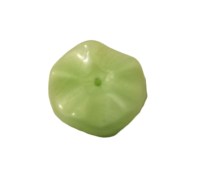 12mm Mint Green Wavy Disc Glass Beads, 8ct Bag