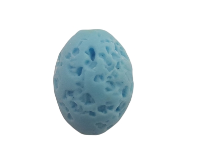25mm Speckled Robin's Egg Blue Oval Glass Beads, 4ct Bag