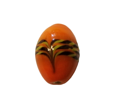 20mm Orange Oval Glass Beads, 4ct Bag