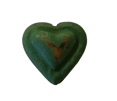20mm Green & Gold Heart 3-D Metal Beads, 4 ct bag