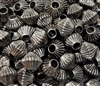 7mm Metallic Antiqued Silver Plastic Fluted Mushroom Beads, 100 ct