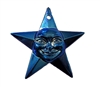 2" Star with Smiling Face Metallic Blue Plastic Craft Charm
