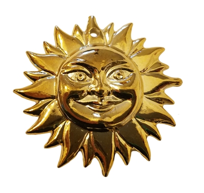 2" Smiling Sun Face Gold Plastic Craft Charm