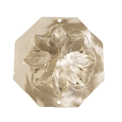 50mm Clear Crystal Faceted Puffy Flower Acrylic Pendant