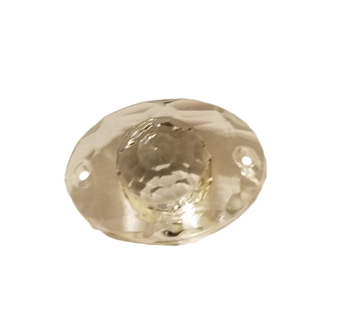 20mm Clear Crystal Faceted Ellipse Saucer Acrylic Pendants, 4ct Bag
