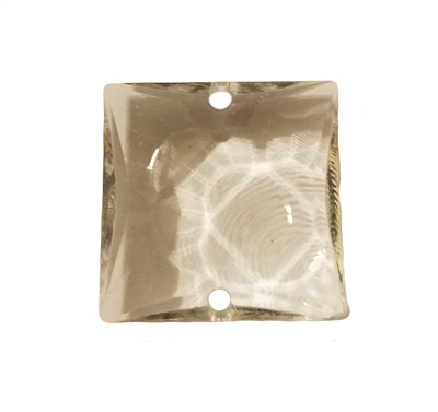 21mm Clear Crystal Faceted Square Acrylic Pendants, 4ct Bag