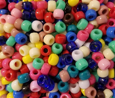 6mm x 9mm Plastic Pony Beads 1000 ct Bag