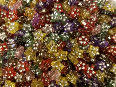 9mm Star Shaped Diamonettes Rhinestone Plastic Beads, 100 ct Bag