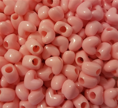 9mm x 12mm Heart-Shaped Plastic Pony Beads 500 ct Bag