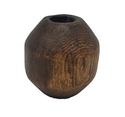 42mm Rustic Swirl Burnt Wood Beveled Bead