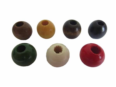 16MM Round Wood Beads 12 ct. Bag (small hole)