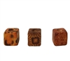 8MM Ethnic Patterned Cube Wood Beads 100ct Bag