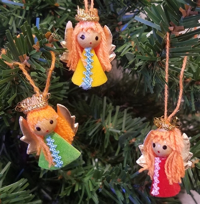 Pack of 12 Miniature Yarn Doll Angel Ornaments