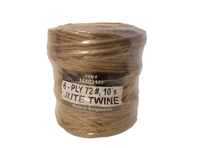 6 Ply #72 Natural Jute Twine 10 lb. Roll