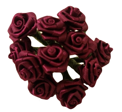 12mm (1/2 inch) Satin Ribbon Roses (144 pieces)