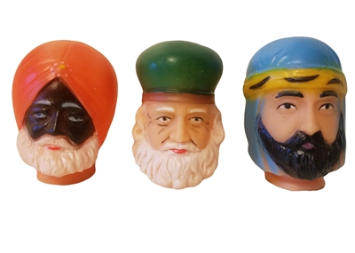 The Three Wise Men Vinyl Doll Heads Set