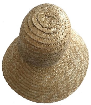 11" Natural Straw Wicker Bonnet for Dolls