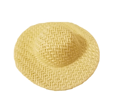 2" Ivory Wicker Sun Hat for Dolls