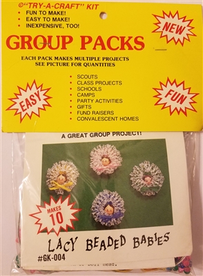 Lacy Beaded Babies Refrigerator Magnet Group Craft Kit
