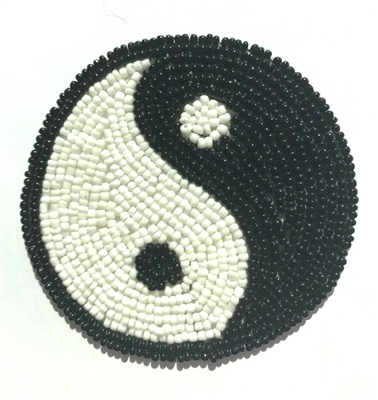 Yin Yang Symbol Beaded Sew-On Applique