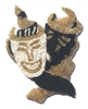 Comedy Tragedy Mask Beaded Sew-On Applique