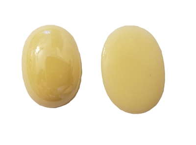 25mm x 18mm Oval Ivory Flat-Back Acrylic Half Pearls, 4 ct bag