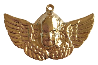 Gold Brass Cherub Angel Charm