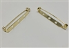 38mm Gold Brass Locking Bar Pins Brooch Pin Backs with 3 Holes, 8 ct