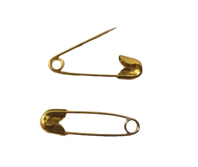 19mm 3/4" Brass or Nickel Plated Steel Safety Pins, 24 ct