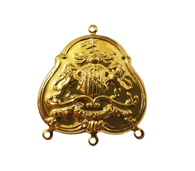 Coat of Arms Charm Gold Tone Metal Jewelry Findings