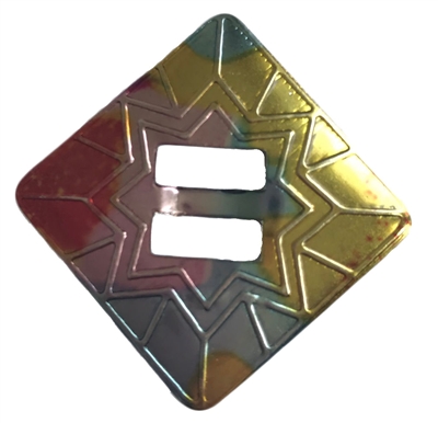 Square Sunburst Metal Western Concho Slide