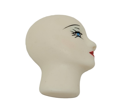 1-7/8" Lady with Blue Eyes in Profile Poly Porcelain Resin Deco Face Cameo Head