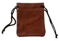 3" Genuine Leather Drawstring Jewelry Pouch