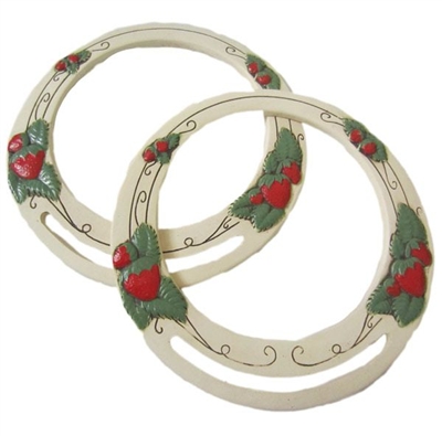 Adamsco Round Strawberry Purse Handles