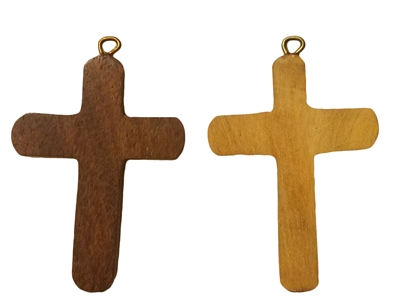 Large Wood Cross Pendant (Style 1), 12 ct Bag