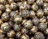 16mm Round Metallic Antique Gold Plastic Rose Flower Beads, 50 ct