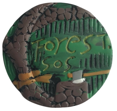 "Forest SOS" Round Medallion Craft Accent