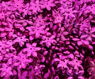 14mm Metallic Pink Flower Sequins (25 pcs)