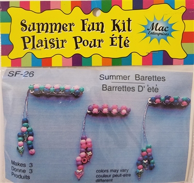 Beaded Hair Barrettes Summer Fun Craft Kit